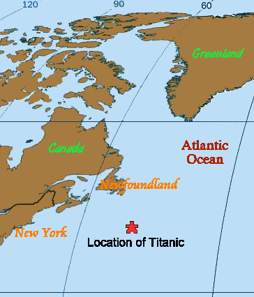 Titanic Crash Site Coordinates