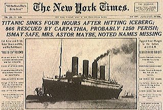 Image result for the titanic sinking